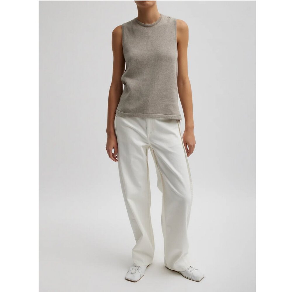 Tibi Cotton Criss Cross Sleeveless Sweater
